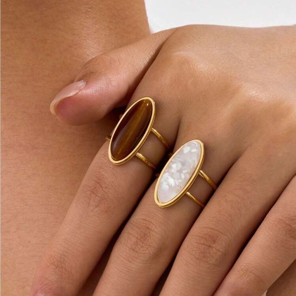 Oval tiger eye Ring #1747